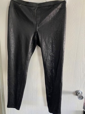 $46 Hue snakeskin python faux strechable women s leggins XL black  without tags