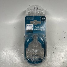 PHILIPS AVENT Anti-Colic 2x Flow Nipples 1m Two 2-Packs - 4 Total NEW