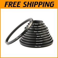 11Pc Lens Filter Adapter Rings Set - Metal Construction