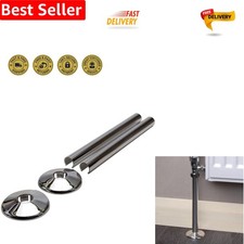 Durable Chrome Snap-On Pipe Covers for 15mm Central Heating Pipes, 2pcs