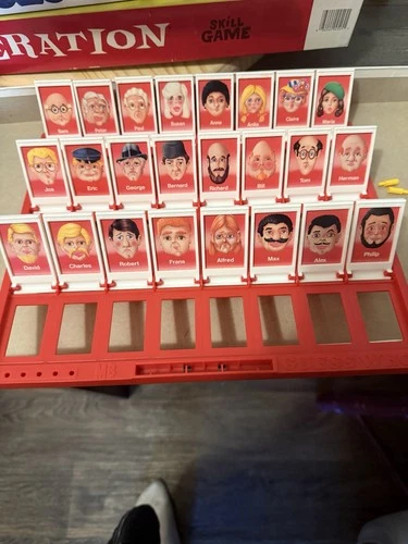 GUESS WHO? 1987 Milton Bradley Mystery Face Vintage Board Game *100% Complete*