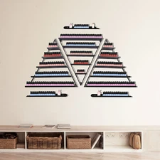 Black 5 Tiers Wall-Mount Metal Nail Polish Display Racks Floating Perfume Racks