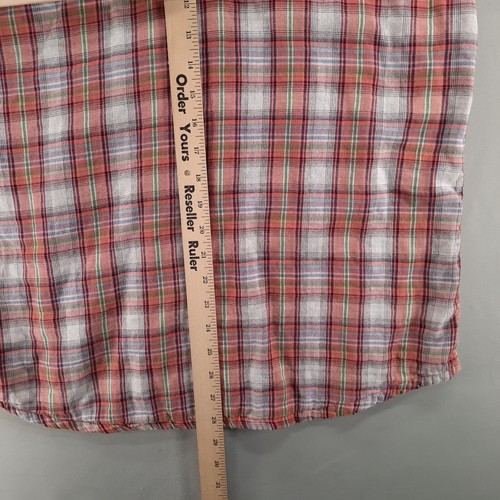 Oakley Shirt Womens XL Red White Plaid Long Sleeve Cotton Double Cloth Button Up - Picture 8 of 10