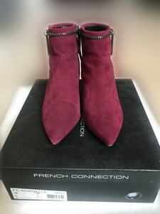 berry suede boots
