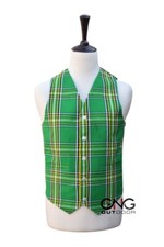 Men's Wedding Irish Tartan Vest 5 Button Scottish Kilt Waistcoat