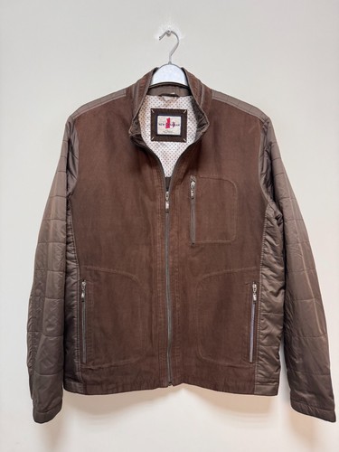 Neu Canadian Herren Jacke braun Reißverschluss Steppärmel Größe XL