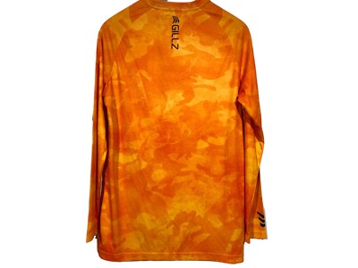Gildan G2400 T-shirt à manches longues en coton pour homme, Orange/blanc (lot de 2), Taille L