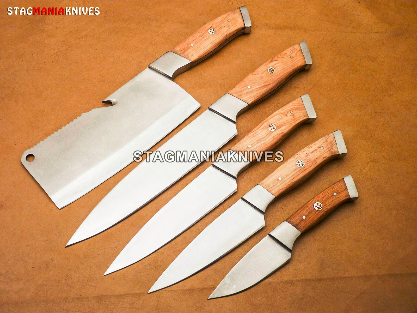 Hand Forged J2 Steel Full Tang Chef Set Chef Knife Kitchen Set Dining Set