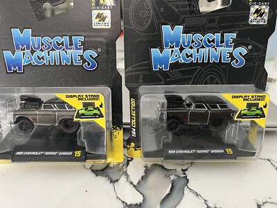 Muscle Machines 1955 Chevrolet Nomad Gasser Chase Gun Metal Limited Edition 2022