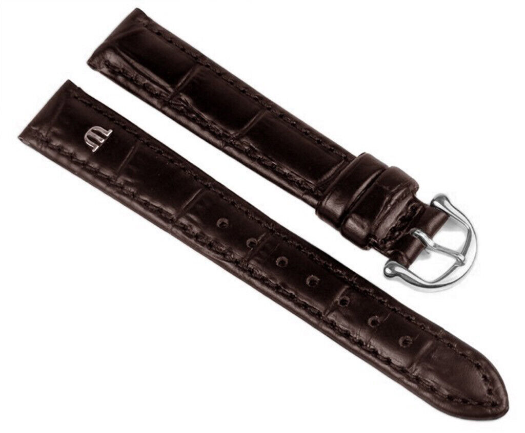 Maurice Lacroix XL Bracelet Montre Veau Bande Croco Optique Brun Foncé 15mm 215