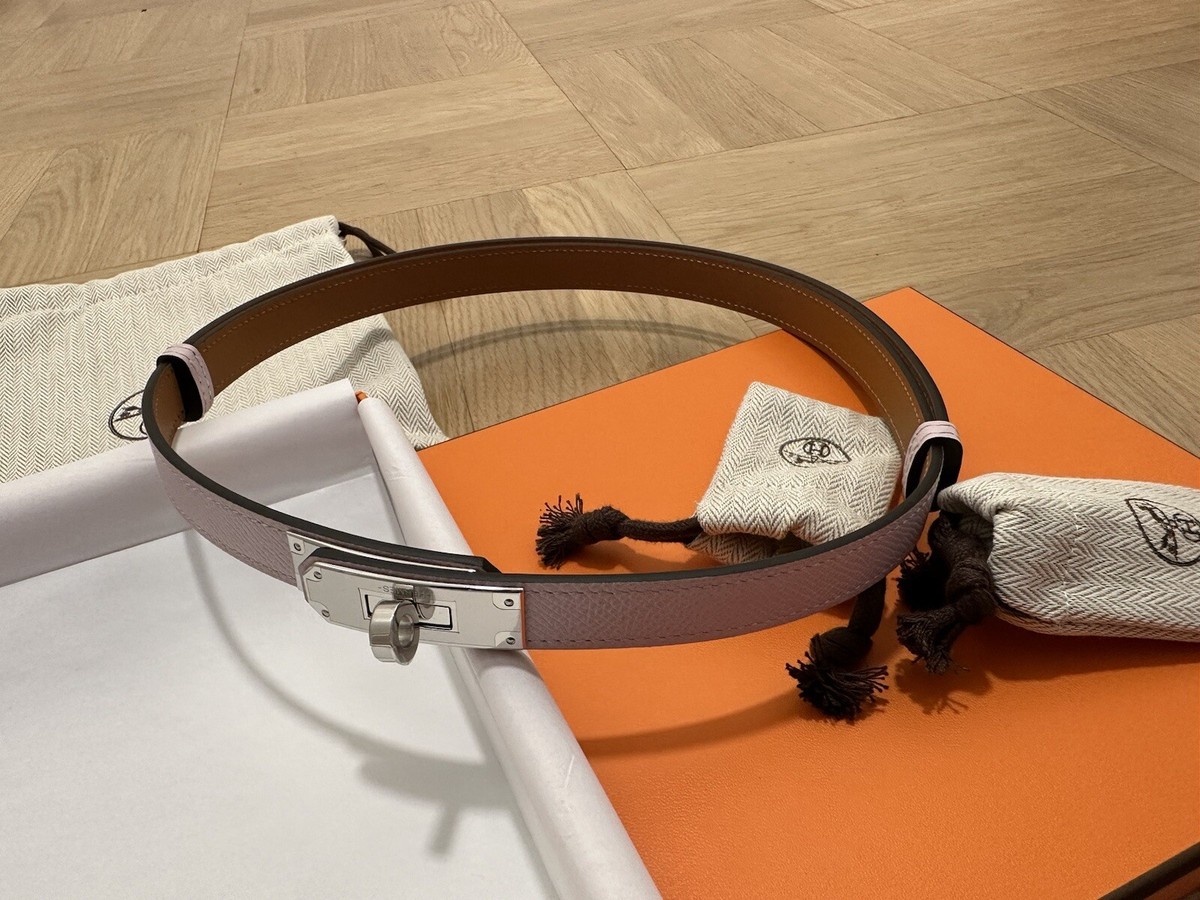 Hermes Mauve Pale Kelly 18 Belt - New Hermes Pale Mauve Kelly 18 Belt – THE CLOSET main image 4