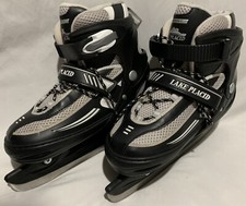 Lake Placid SUMMIT Youth Size 5-8 Adjustable Ice Skate Black/White