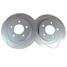 Rear Premium Slotted-vented Disc Brake Rotors Fits Mazda 3 05-13 280mm