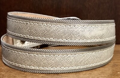 B.B. SIMON Silver Mesh/Leather Belt Women display picture 3