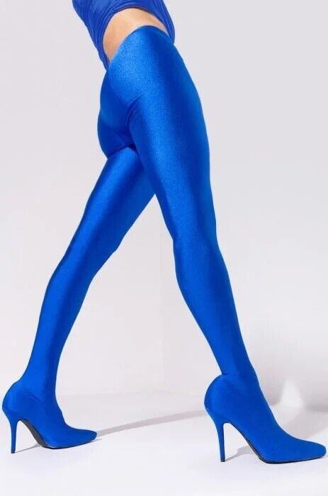 NEW AZALEA WANG STAR STRETCH STILETTO PANTS LEGGINGS BOOT IN BLUE