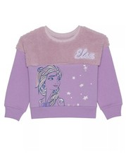 Little Girls Frozen Long Sleeve Sherpa Fleece Pullover Sweatshirt Size 4
