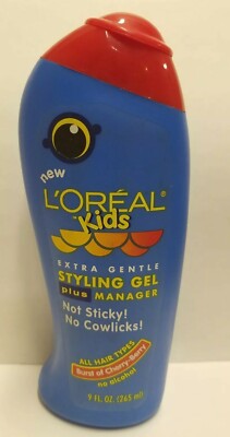 Vintage New L'oreal Kids Extra Gentle Styling Gel burst cherry berry 9 Oz RARE
