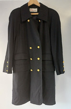 1980s Karl Lagerfeld Dark Navy Wool Oversized Blazer Coat Size M
