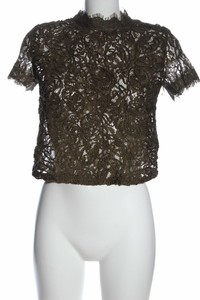 ZARA Blusa transparente marrón Patrón de tejido look casual Mujeres Talla  EU 36 | eBay