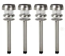 Pure Garden Solar Powered Stainless Steel Path LED Lights (4-Pack)
