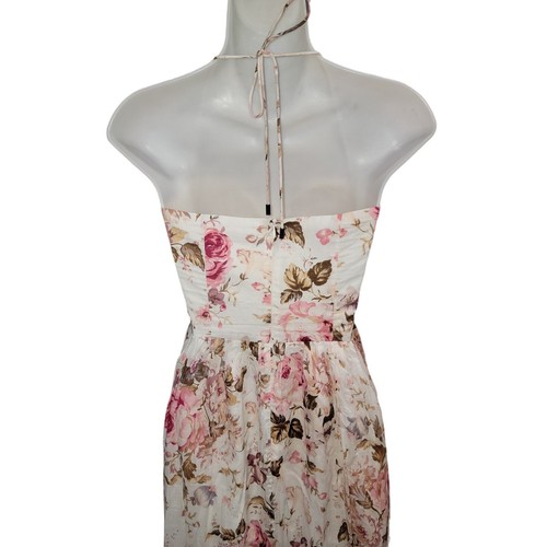 Zimmerman Fab Eden Dress Cream Floral size 0 Strappy Cut-Out Embroidered Midi - Picture 8 of 15