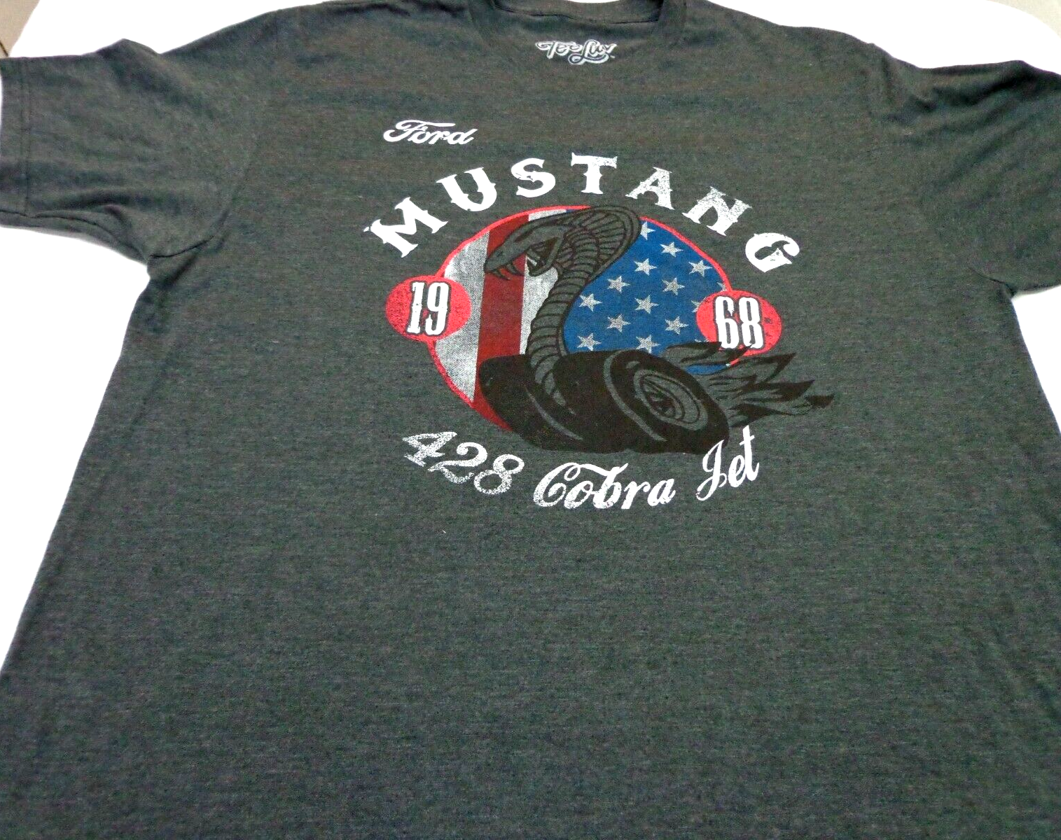 PONY T shirt con logo Ford Mustang Heather nera Luv taglia large