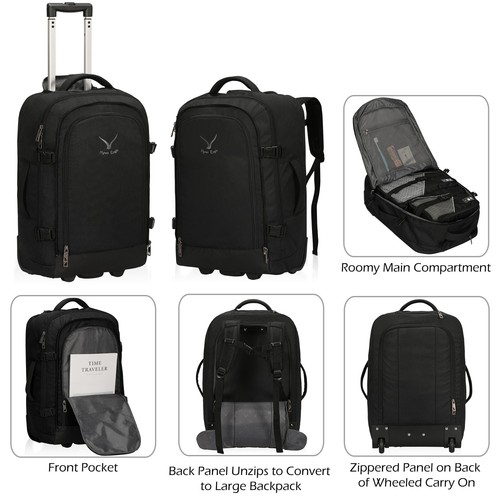2 in 1 Carry-on Trolley Luggage Suitcase Detachable Compact Business Backpack - Picture 20 of 24