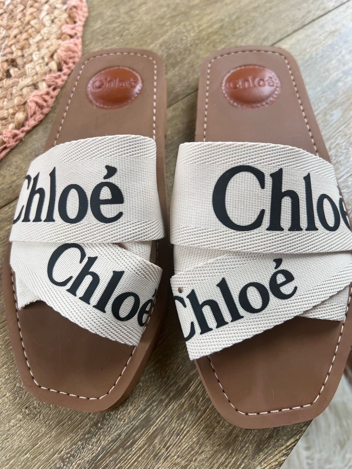 chloe cream sandals