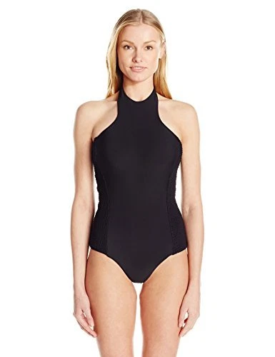 Traje de baño Tori Praver Rosarito de una pieza negro para mujer talla S L3152 Foto 2 de 3