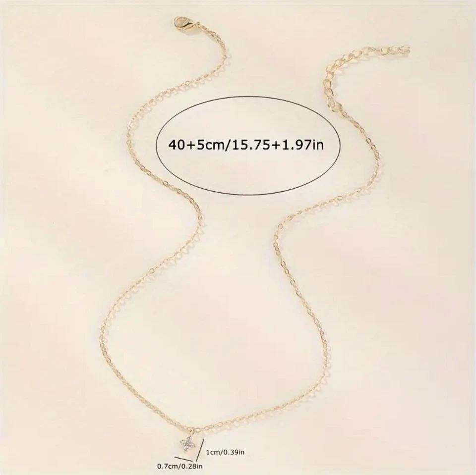 Goldenen Halskette mit Strassblume als Anhänger  - Bild 2 von 4