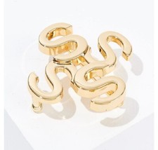 14K GOLD Plated BELT BUCKLE India Hicks LETTER S Fashion Accessory Gift NIB