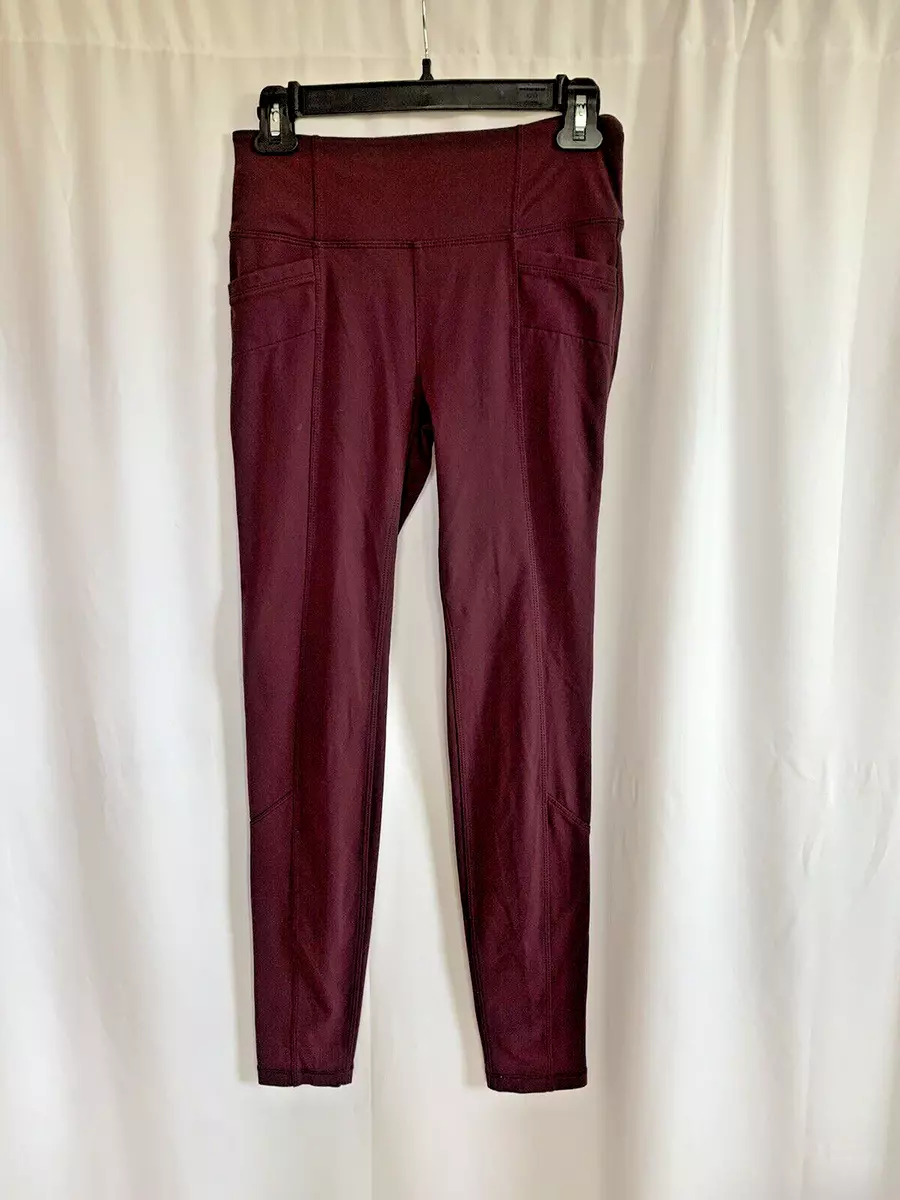 Athleta Burgundy Leggings w/ Back Pockets - size Small