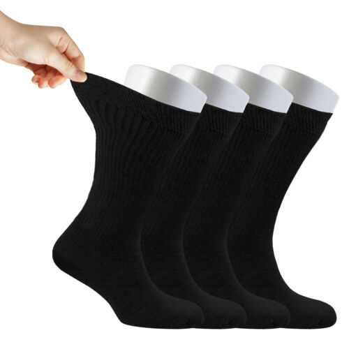 Cosyfeel® Women Loose Diabetic Crew Socks 4-Pack Bamboo Durable Seamless Toe - Picture 9 of 96