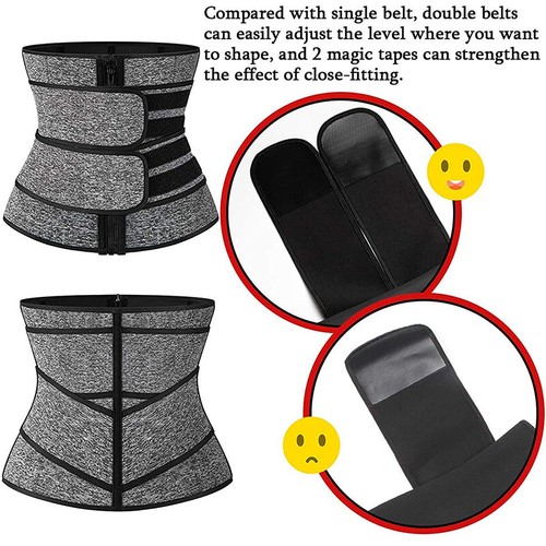 Women Waist Trainer Cincher Sauna Sweat Belt Gym Body Shaper Fat Burn Shapewear - Picture 6 of 25