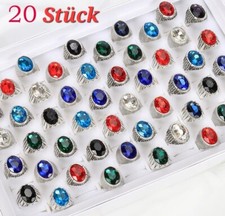 20 Stück Damen Herren  Ringe Metall mit stei...