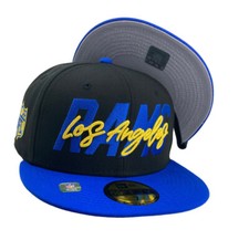 Los Angeles Rams NFL 2022 Draft New Era 59fifty Fitted Hat Cap Royal black hat