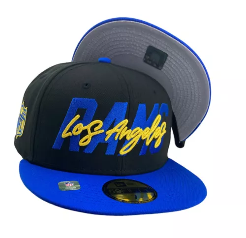 Los Angeles Rams NFL 2022 Draft New Era 59fifty Fitted Hat Cap Royal black hat
