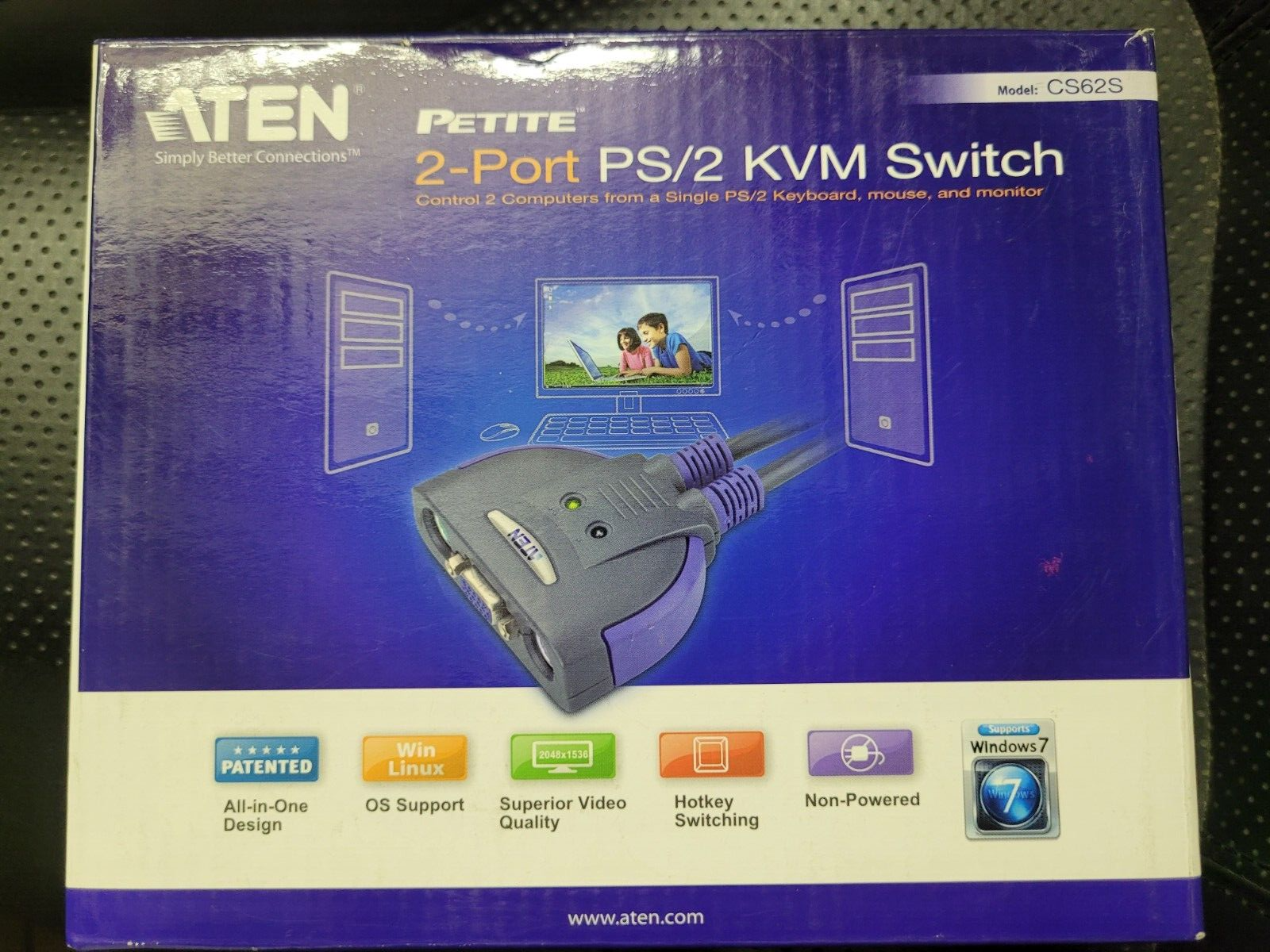 Aten CS62S Switch KVM PS/2 VGA a 2 porte cablato