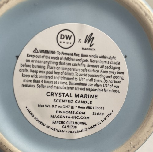 Yoga Massage Candle Zen Master Pottery Rae Dunn New 8.7 Oz. Crystal Marine Scent - Picture 4 of 5