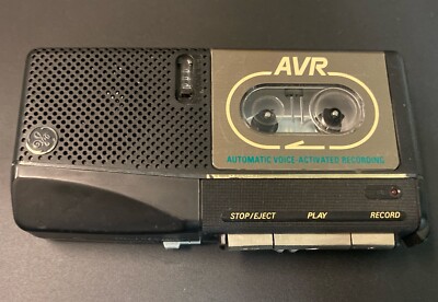 GE Automatic Voice Activated AVR Microcassette Recorder 3-5376B  WORKS