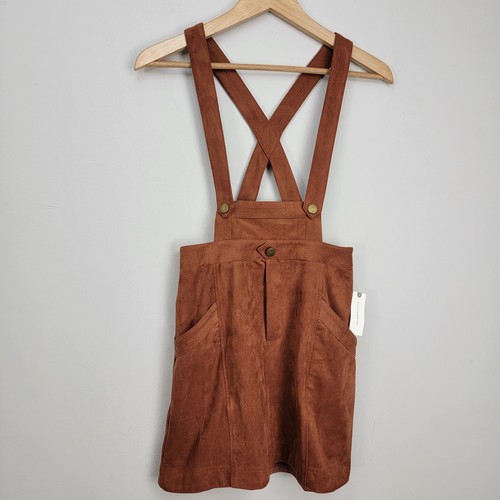 Anthropologie Pilcro Wildlederimitat Overall Rock 0 Taille 26" braun - Bild 3 von 13