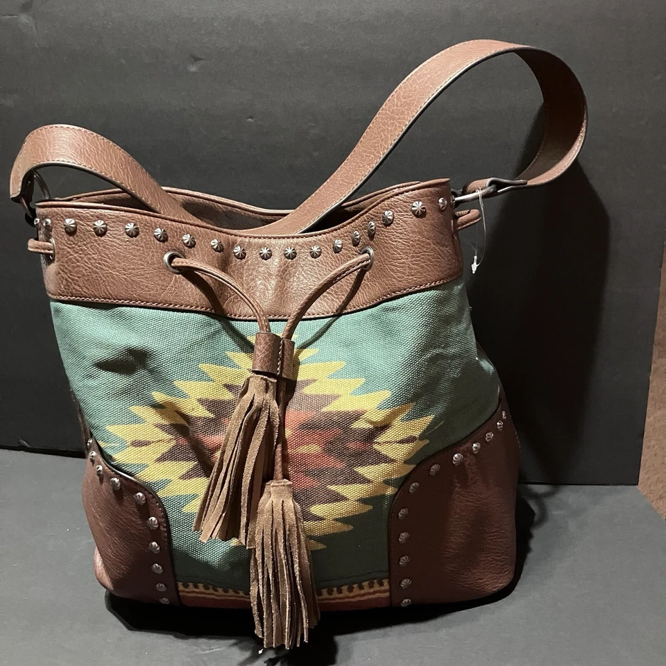 Blazin Roxx 女式 Zapotec 西南印花抽绳桶钱包 隐藏携带 — 第 3/4 张图片