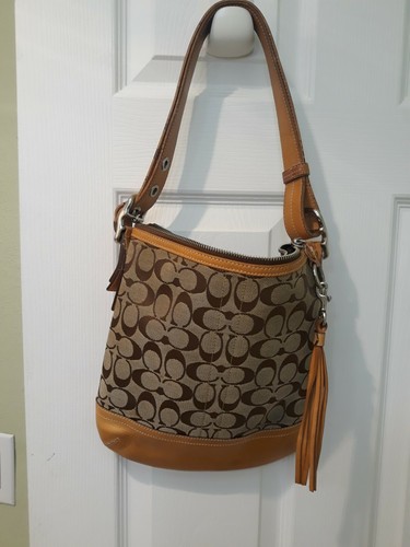 Coach Handtasche Signature Jacquard & Lederbesatz Crossbody Schultertasche F12327 - Bild 5 von 8