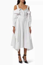 2023 Auth NWT Alexander McQUEEN Deconstructed ORGANIC COTTON Midi SHIRT DRESS