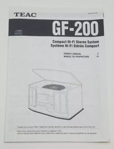 Teac GF-200 Original Owners Manual Booklet Hi-Fi Stereo System | eBay