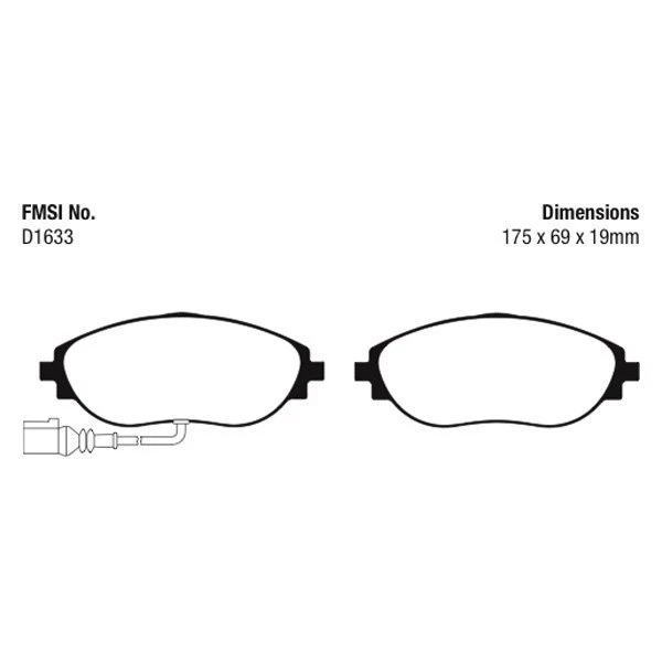 Pastillas de freno delanteras deportivas EBC Greenstuff serie 2000 para Volkswagen Passat 12-17 Foto 3 de 4