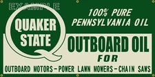 QUAKER STATE OUTBOARD MOTOR OIL VINTAGE OLD SCHOOL SIGN REMAKE BANNER ART MURAL