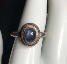 2472 Vintage artisan Sterling Silver 925 heavy Labradorite ring sz 8 / 9 grams