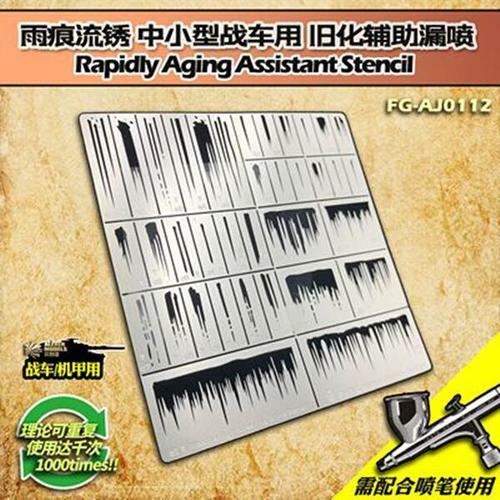 Damage Effects Wet Leakage Spray Stenciling Template Military Model Aging Tools - Picture 9 of 18