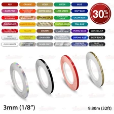 1/8" 3mm PinStriping Pin Stripe Tape SOLID Line Decoration Decals Vinyl Stickers